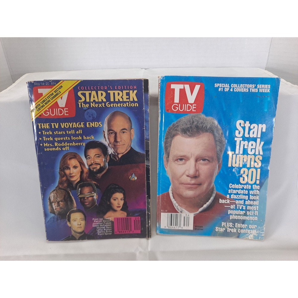 Lot Of 2 Star Trek‎ TV Guide Kirk 1996 TNG Crew (1994) Fair Condition